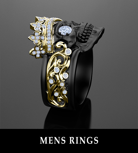 Black skull wedding band store