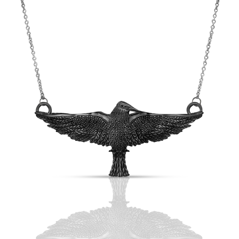 'Within a Dream' Black Raven Necklace