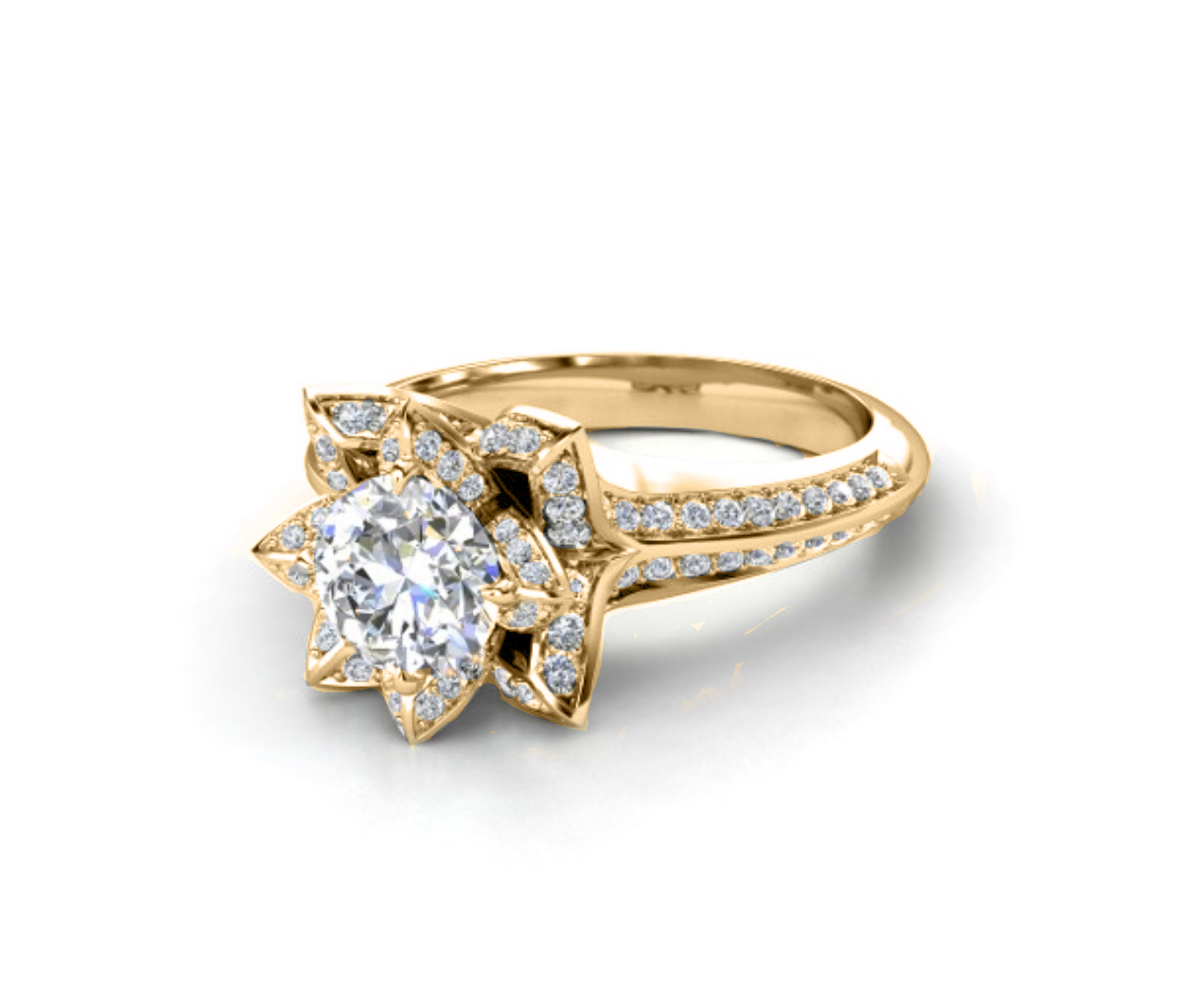 blossom ring yellow gold