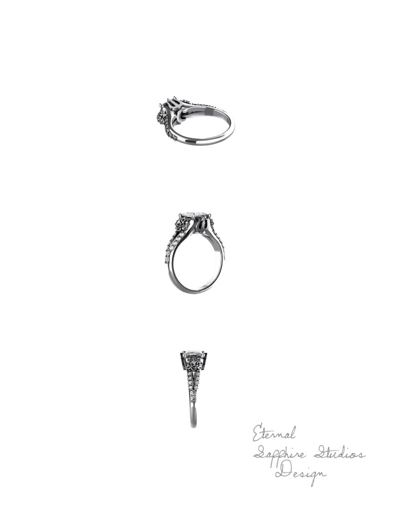 eternal-princess-cut-white-gold-inspired-final-fantasy-engagement-ring-sketch