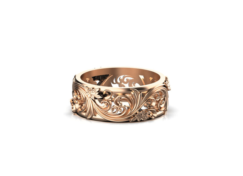 'Lillie' White Gold Wedding Band - Image 2