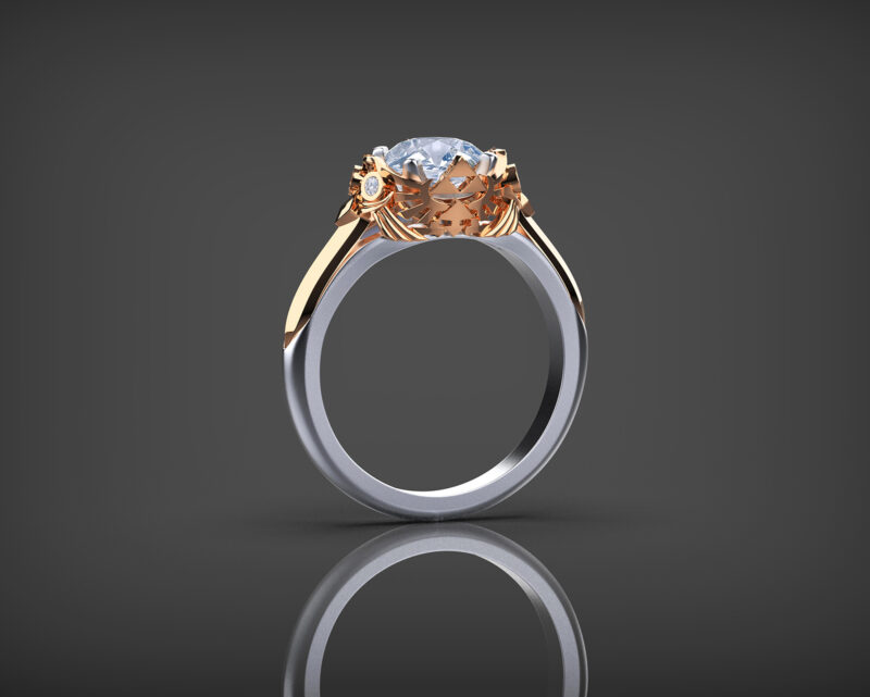 'Master Sword' Natural Diamond Gold Inspired Zelda Triforce Ring - Image 3