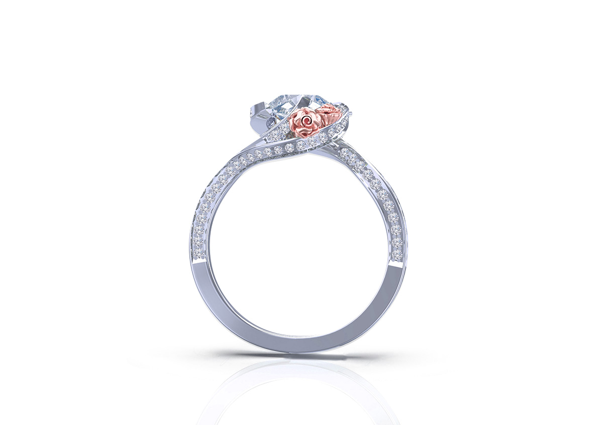 Rosa Del Amor' Natural Rose Gold Engagement Ring