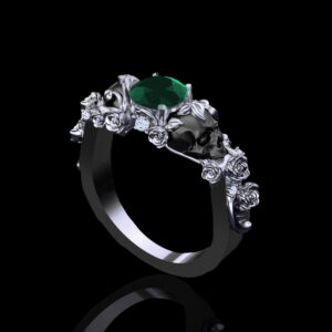 st-ivy-natural-emerald-diamond-white-gold-skull-engagement-ring