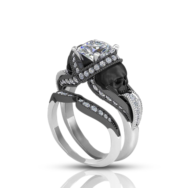 Aphrodite-White-Gold-Skull-Bridal set-A