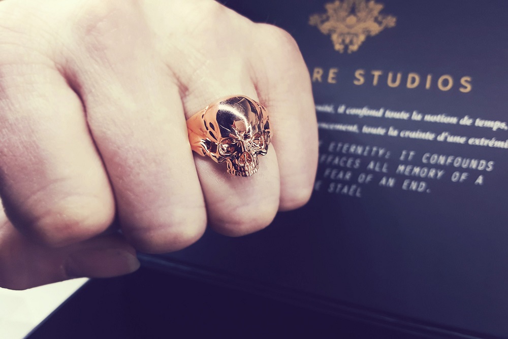 'Empire' Mens Gold Skull Ring