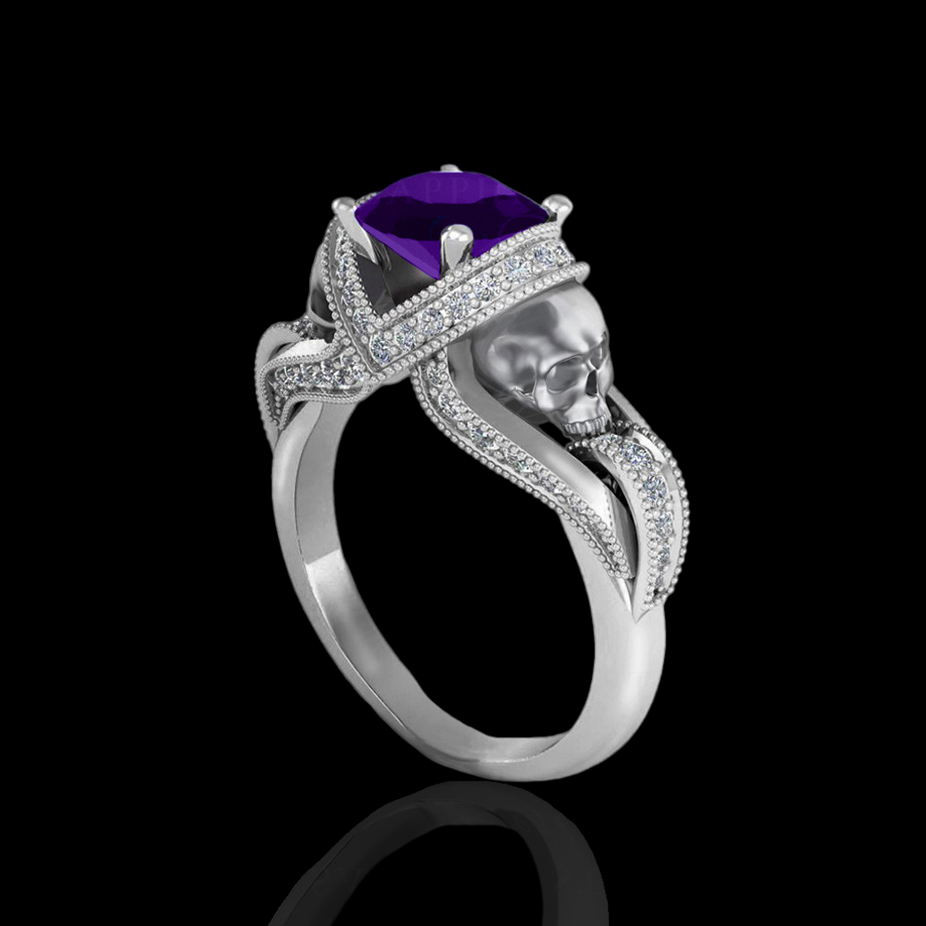 Purple skull engagement ring sales