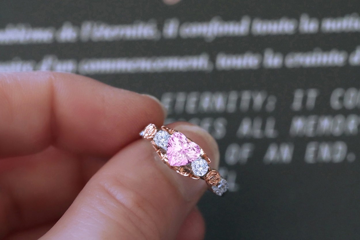 Blossom' Pink Sapphire Gold Sakura Ring