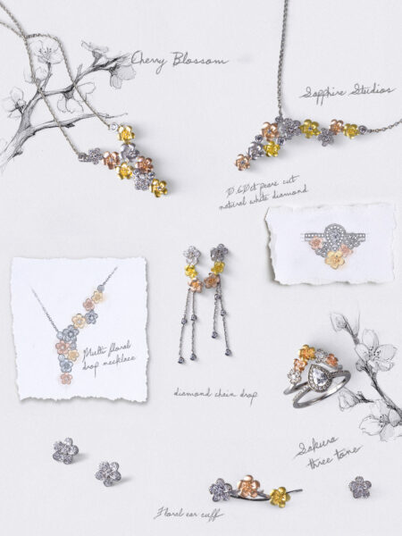 flatlay CB copy with drawings Cherry-Blossom-Collection