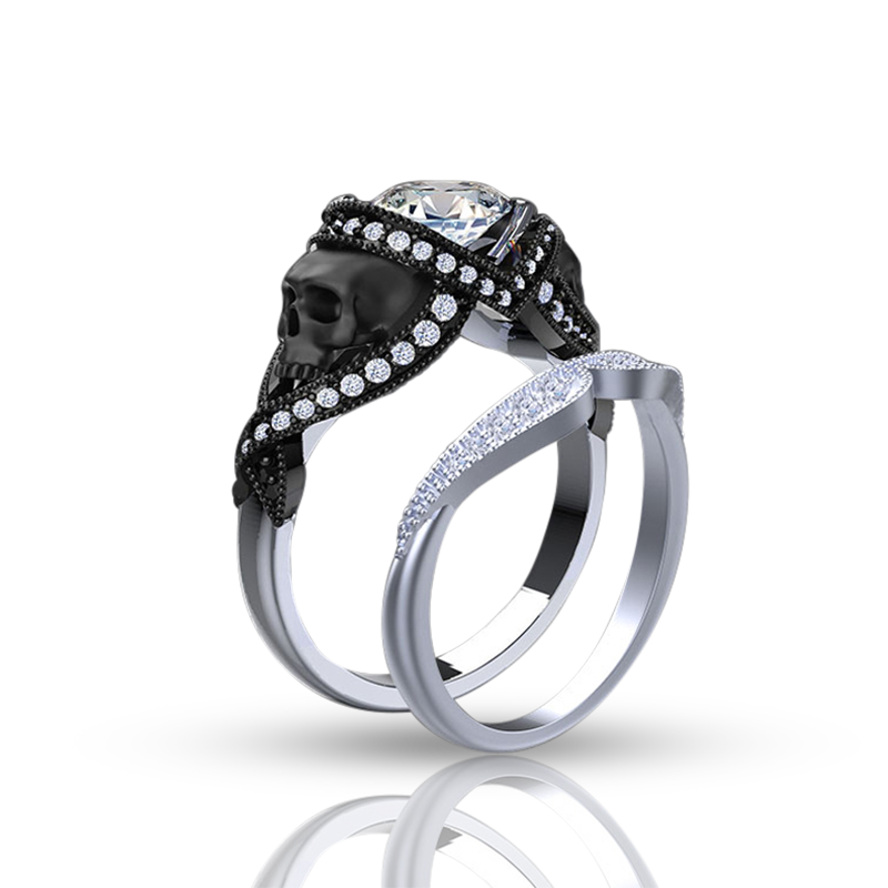 st-noir-black-gold-skull-bridal-set