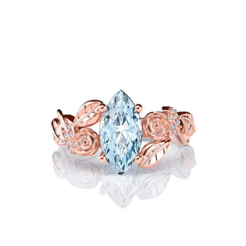 Lylah-rose-marquise-aquamarine-gold-floral-flower-gold-engagement-ring