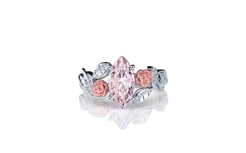 Lylah-rose-marquise-gold-floral-flower-gold-engagement-ring