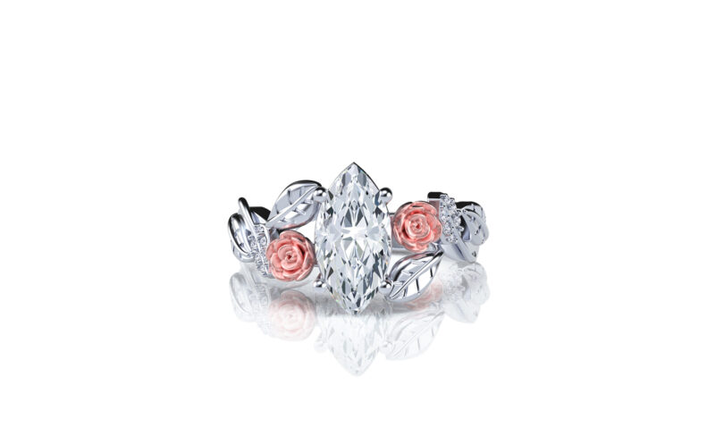 Lylah-rose-marquise-gold-floral-flower-gold-engagement-ring