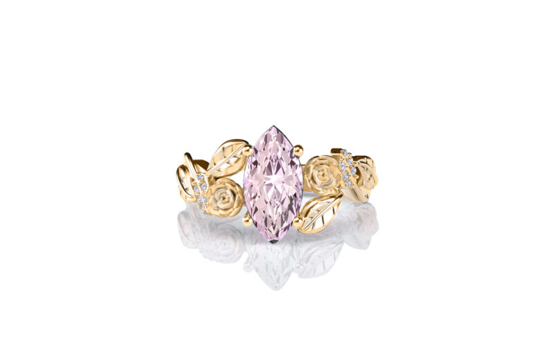 Lylah-rose-marquise-morganite-gold-floral-flower-gold-engagement-ring