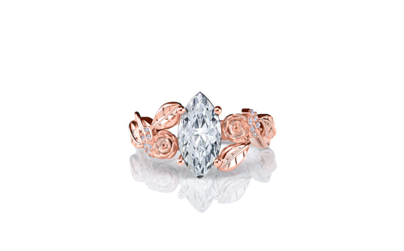 Lylah-rose-marquise-rose-gold-floral-flower-gold-engagement-ring