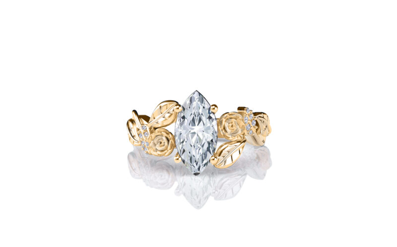 Lylah-rose-marquise-yellow-gold-floral-flower-gold-engagement-ring