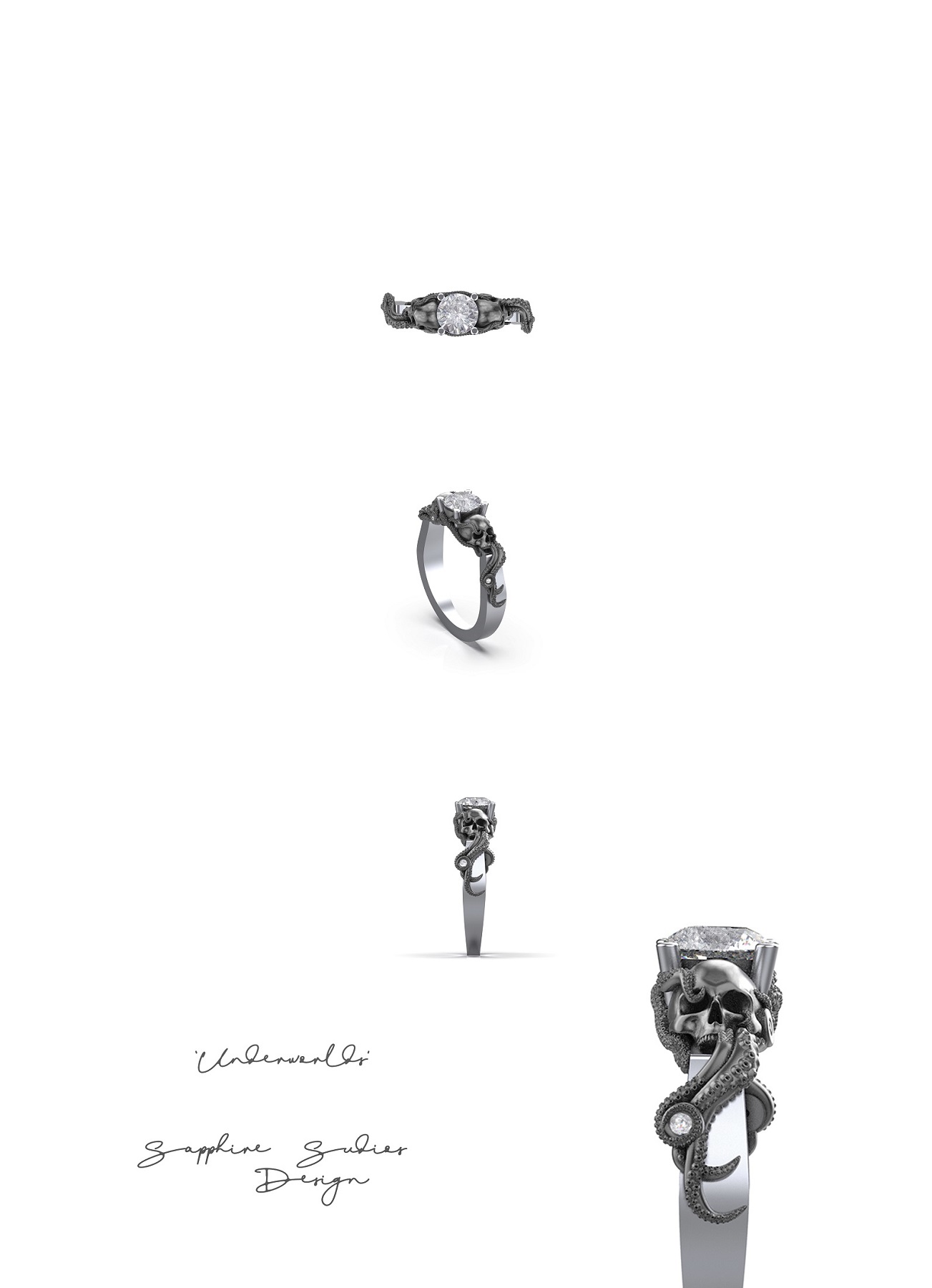 Underworlds-Gold-Skull-tentacle-octopus-ring-sketch-1