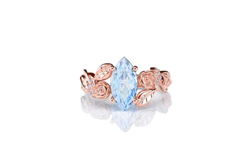 Lylah-rose-moonstone-marquise-gold-floral-flower-gold-engagement-ring