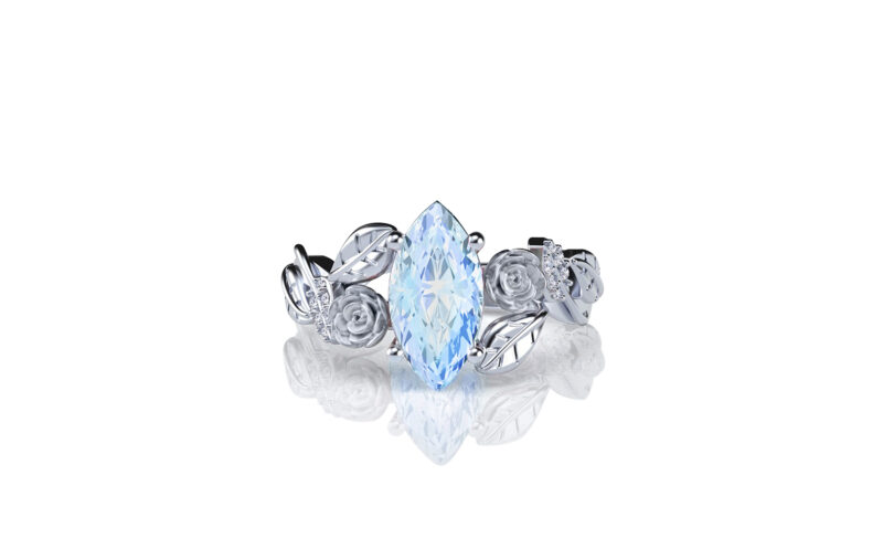 Lylah-rose-moonstone-marquise-gold-floral-flower-gold-engagement-ring