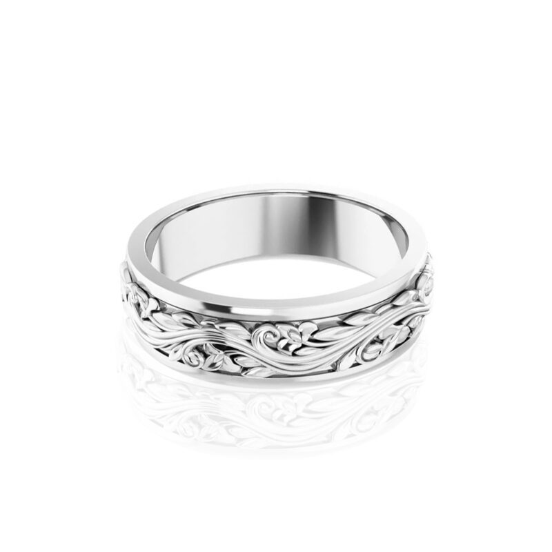 Adjustable Wide Silver Ring Size T 1/2 Fantasy Design Ring 