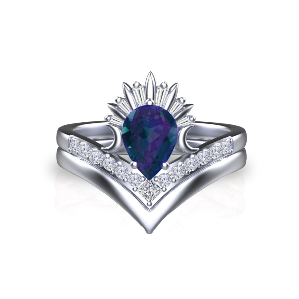 alyiah-pear-cut-alexandrite-gold-moon-bridal-set