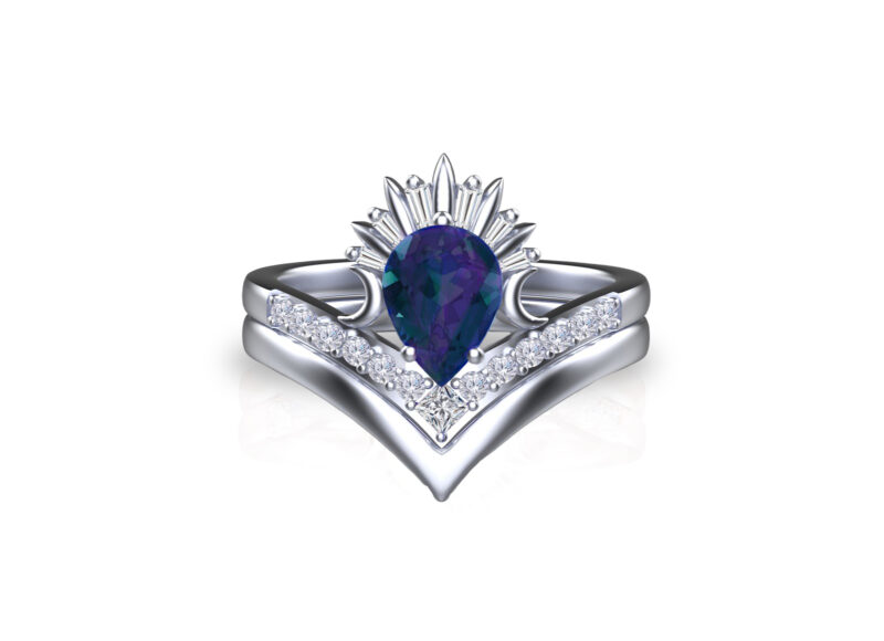 alyiah-pear-cut-alexandrite-gold-moon-bridal-set