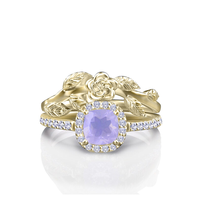 aviana-natural-lavender-quartz-cushion-cut-yellow-gold-floral-bridal-set