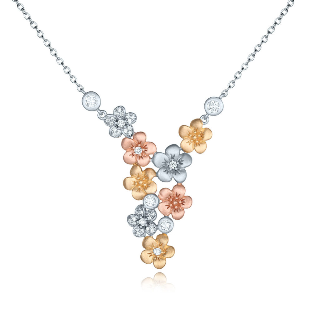'512' Three-tone Necklace - Cherry Blossom Collection