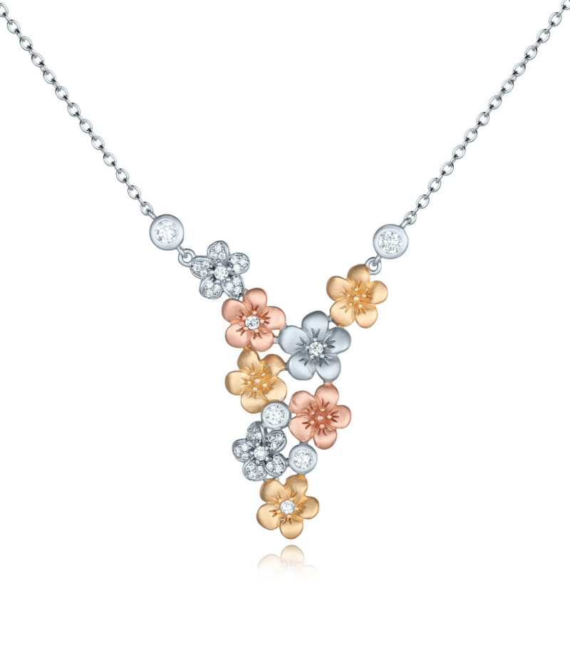 '512' Three-tone Necklace - Cherry Blossom Collection