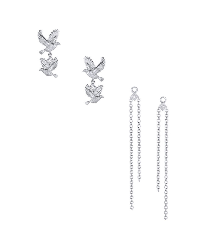 '584' Sterling Silver Dove Earrings - The 'Paradis' Collection