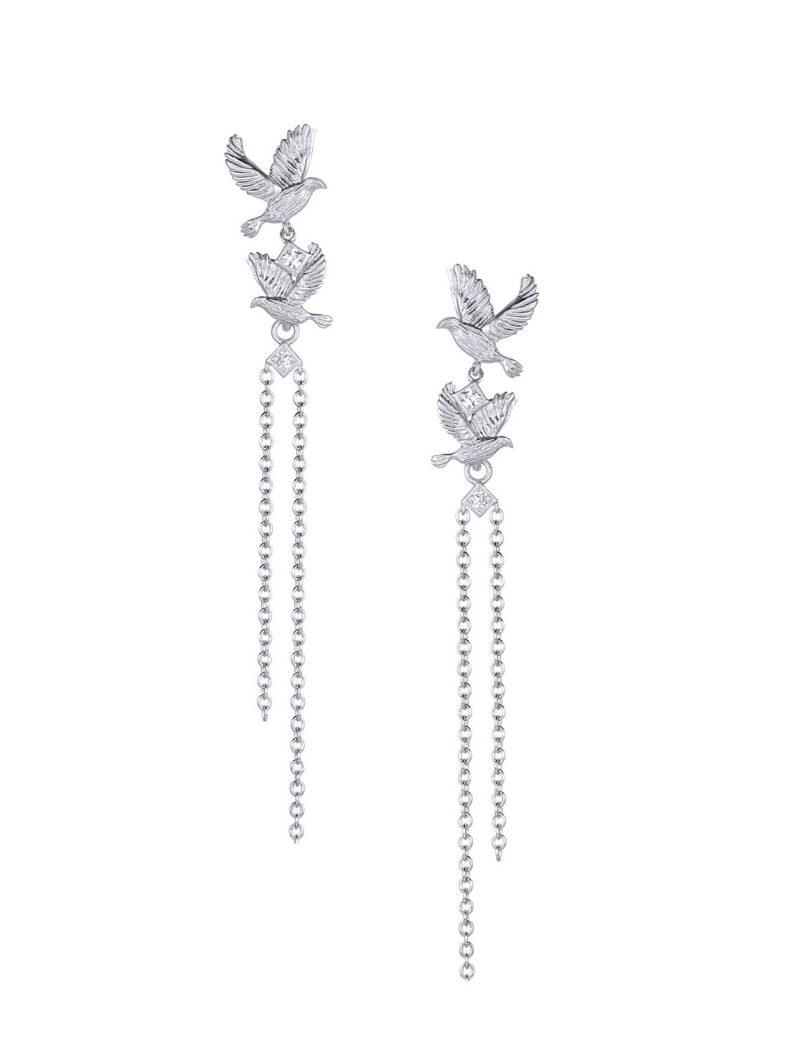 '584' Sterling Silver Dove Earrings - The 'Paradis' Collection