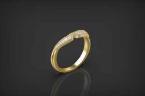 'Aphrodite' Natural White Diamond Gold Skull Band