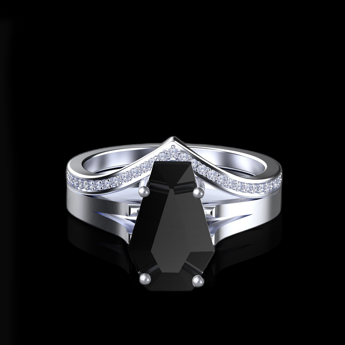 'Autumn' Sterling Silver Natural Coffin Cut Set