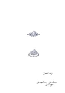 'Destiny' Natural Diamond Platinum Inspired Kingdom Hearts Engagement Ring