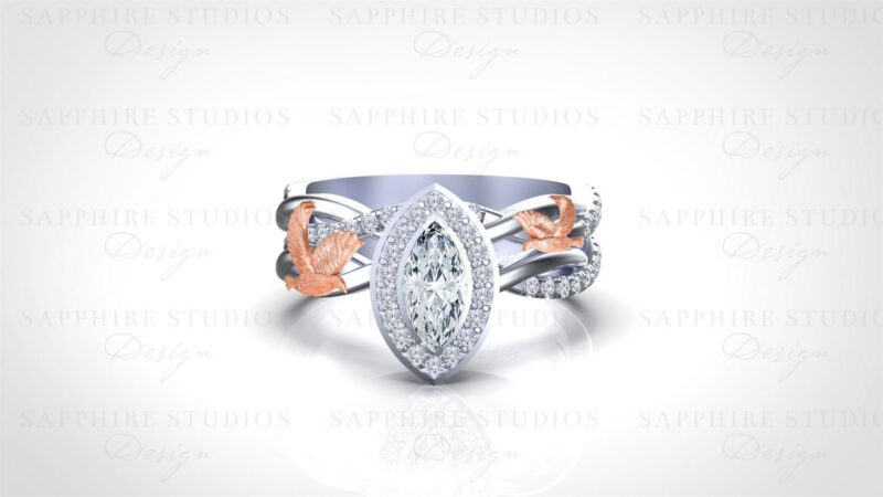 'Eternally' Natural Diamonds Dove Bridal Set 'Paradis' Collection