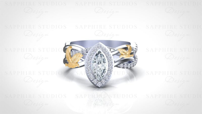 'Eternally' Natural Diamonds Dove Bridal Set 'Paradis' Collection