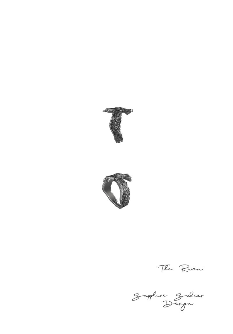 'The Raven' Black Gold Raven Ring