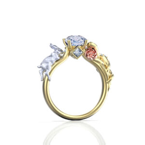 'Alice' Natural White Diamond Gold Ring - Alice in Wonderland Collection