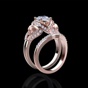 'Amora' Gold Skull Bridal Set