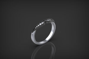 'Aphrodite' Natural White Diamond Gold Skull Band