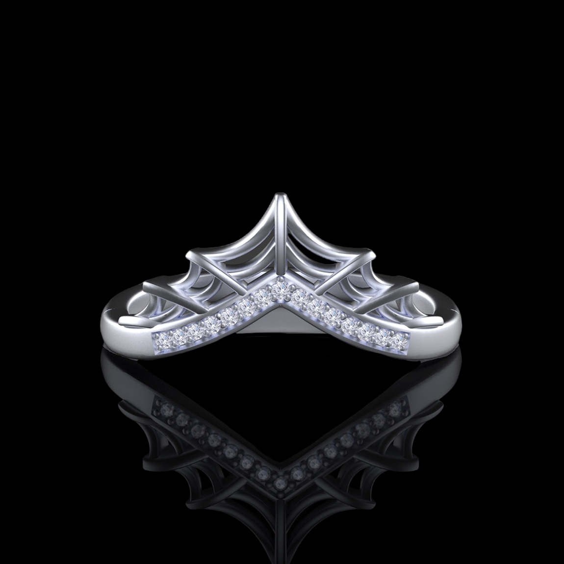 'Avalee' Sterling Silver Spider Web Band