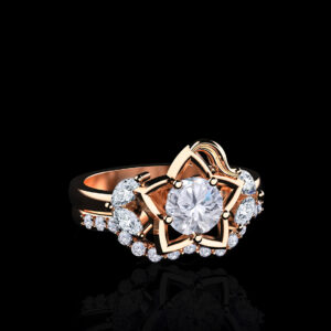 'Destiny' Natural Diamond Gold Inspired Kingdom Hearts Bridal Set