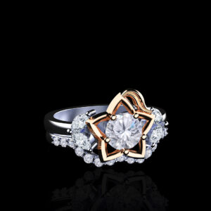 'Destiny' Natural Diamond Gold Inspired Kingdom Hearts Bridal Set
