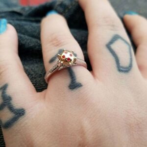 'Stars' Natural Diamond White/Yellow Gold Inspired Dragon Ball Z Ring