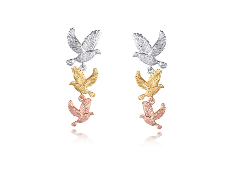 '174' Dove Sterling Silver Earrings - The 'Paradis' Collection - Choose your metal