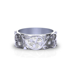 'Follow The White Rabbit' Sterling Silver Women's/Men's Band - 'Two Worlds' Alice in Wonderland Collection 4 'Follow The White Rabbit' Sterling Silver Women's/Men's Band - 'Two Worlds' Alice in Wonderland Collection