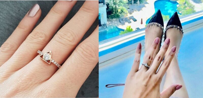 'Mystic' White, Rose or Yellow Gold Ring Set