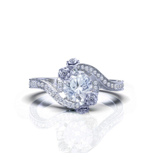 'Le Rose' Sterling Silver Twist Flower Ring
