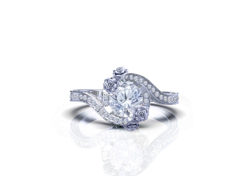 'Le Rose' Sterling Silver Twist Flower Ring