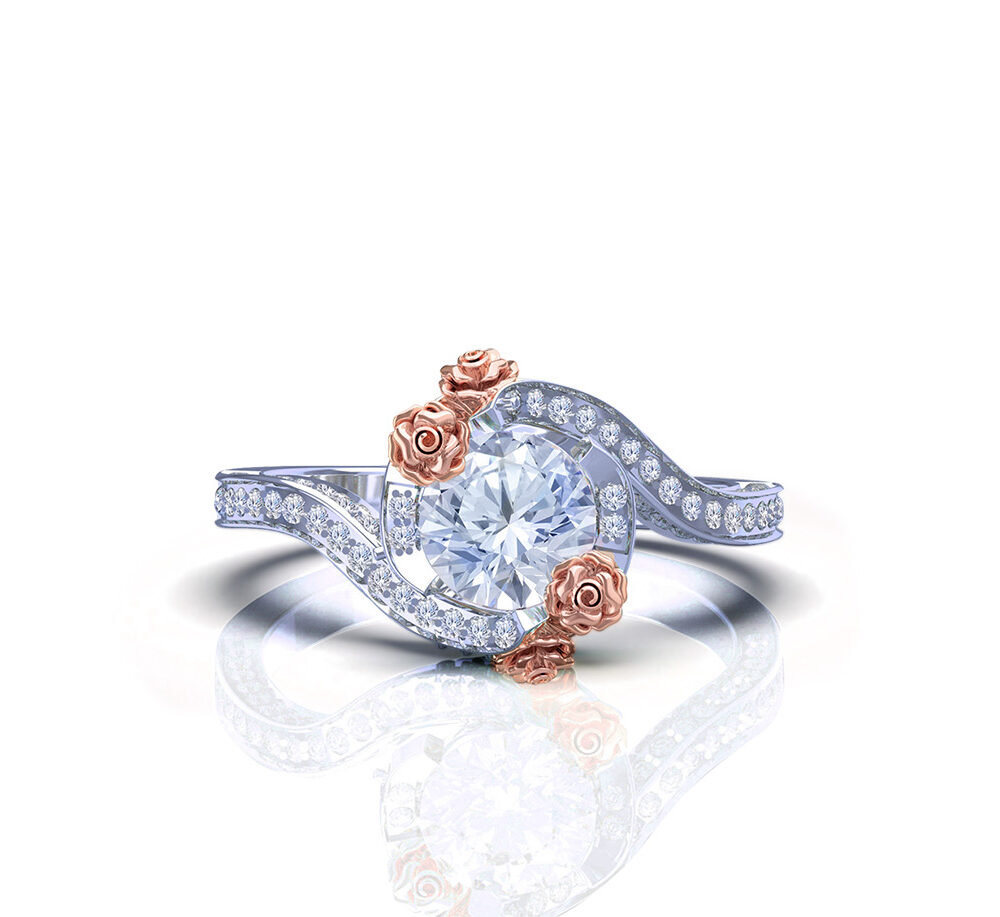 'Le Rose' Sterling Silver Twist Flower Ring